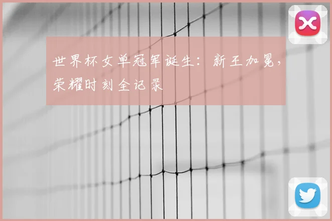 世界杯女单冠军诞生：新王加冕，荣耀时刻全记录